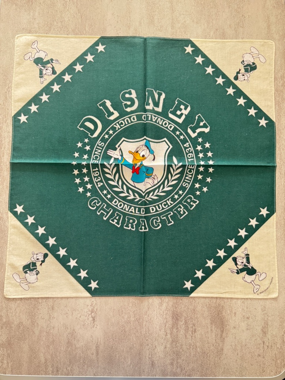 Disney Donald Duck Green and Cream Bandana Scarf